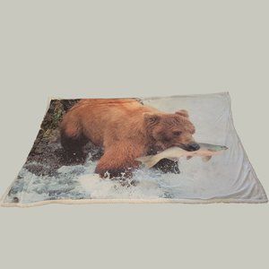 Bear Wildlife Blanket -Northwest Trails Size 5 ft x 45 in